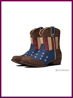 Women's Western Ankle Boots Faux Leather Snip Toe Mid-Calf Cowgirl Boot